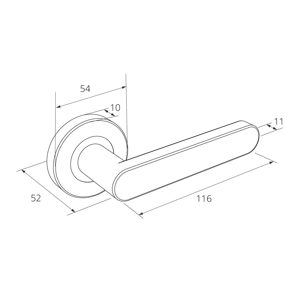 Zanda Duke Door Lever Handle on Round Rose Satin Brass