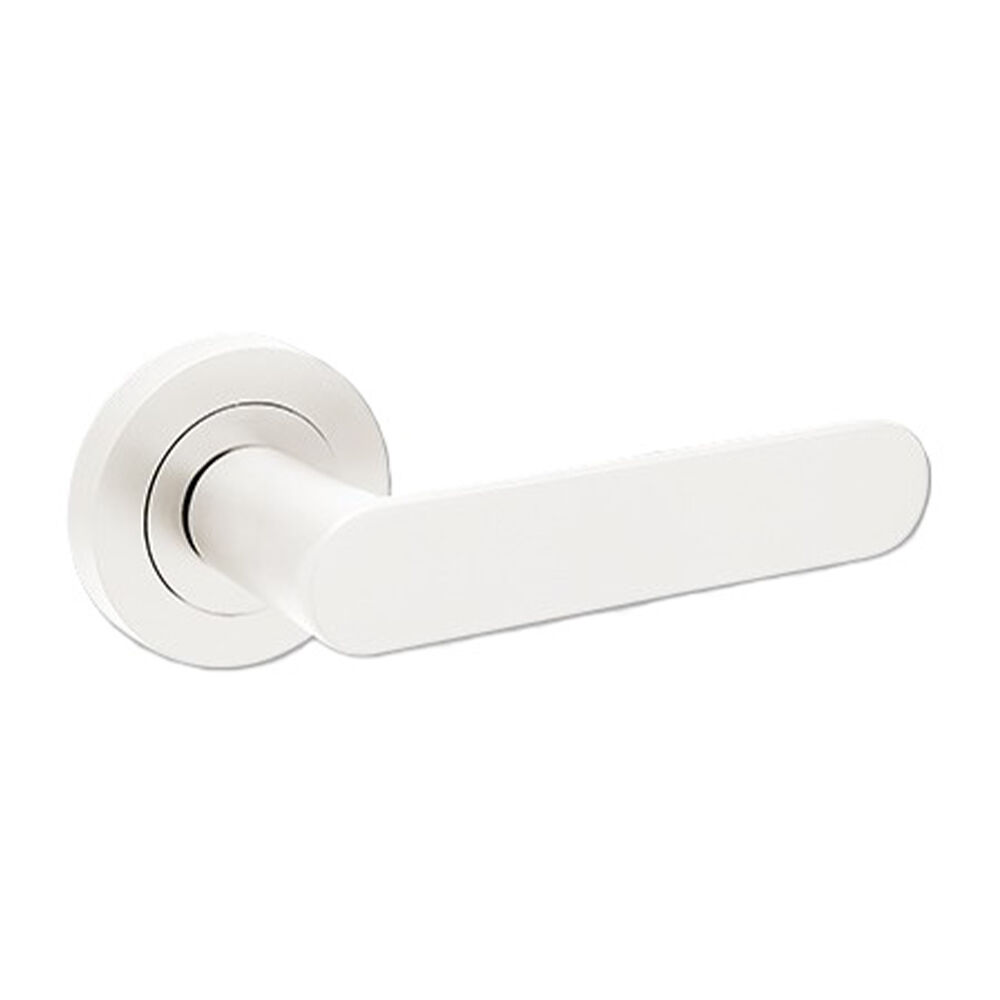 Zanda Duke Door Lever Handle on Round Rose White