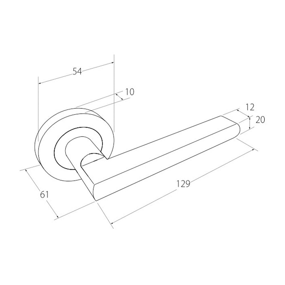 Zanda Epic Door Lever Handle on Round Rose Graphite Nickel