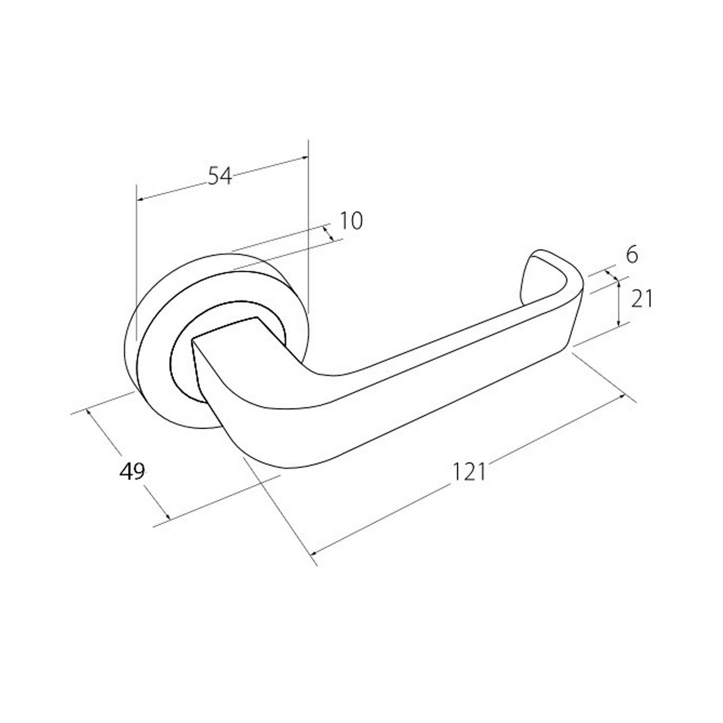 Zanda Streamline Door Handle Lever Set on Round Rose Satin Brass