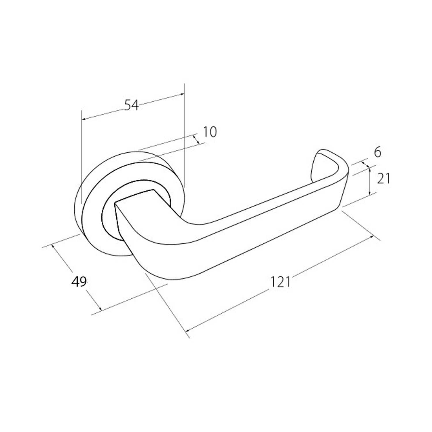Zanda Streamline Door Handle Lever Set on Round Rose Satin Brass