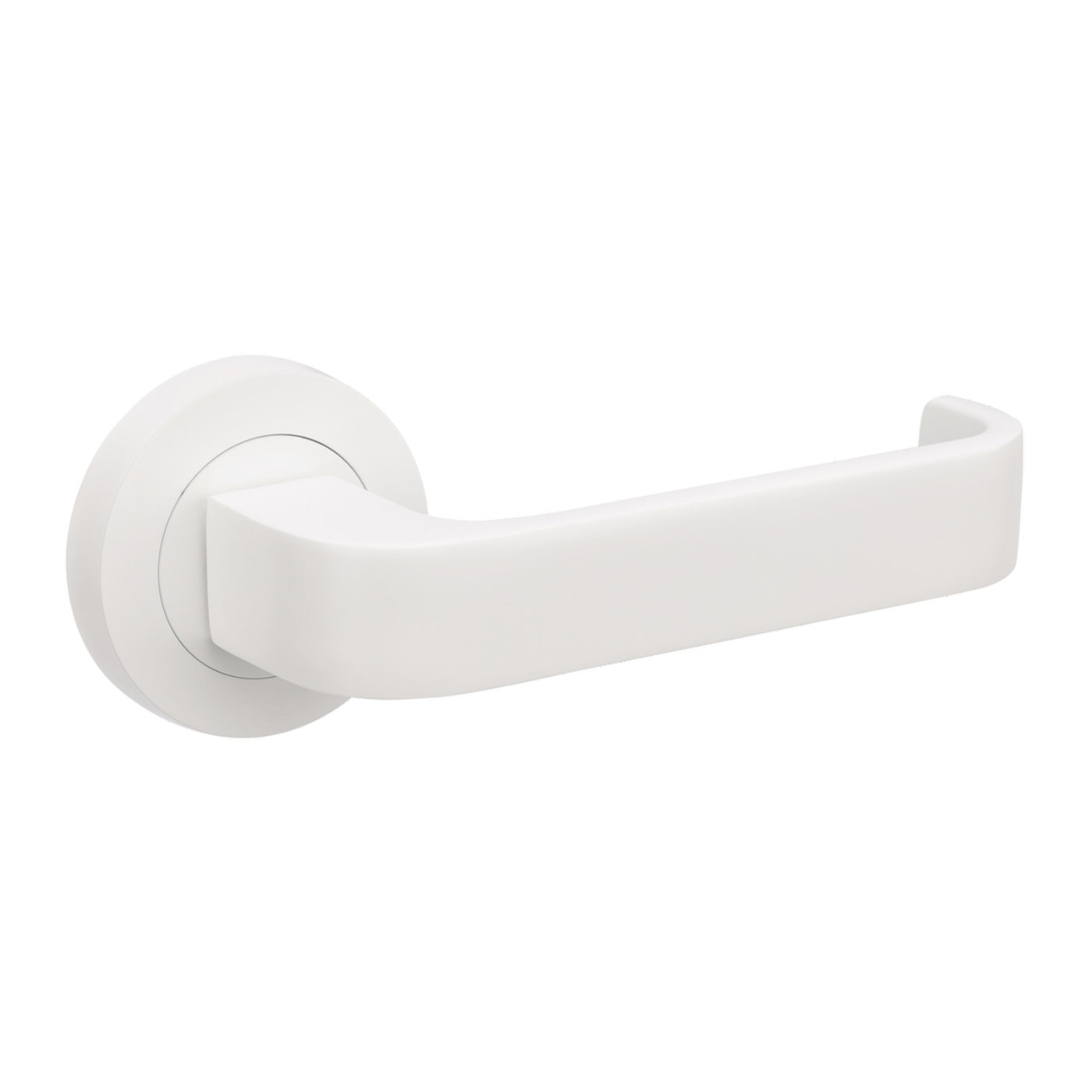 Zanda Streamline Door Lever Handle on Round Rose Matt White - Customise to your Needs