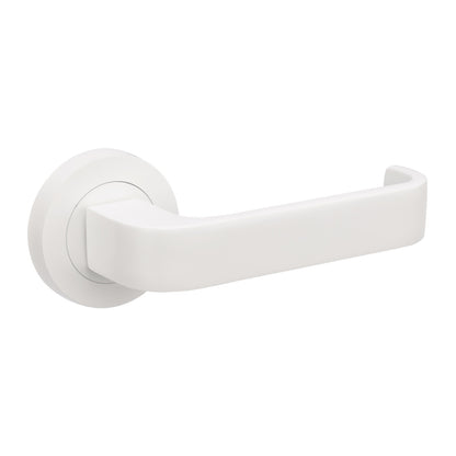 Zanda Streamline Door Lever Handle on Round Rose Matt White - Customise to your Needs
