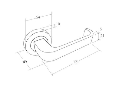 Zanda Streamline Door Lever Handle on Round Rose Matt White