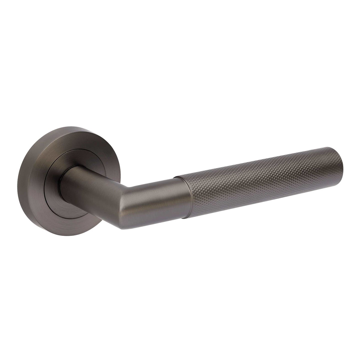 Zanda Vertex Door Lever Handle on Round Rose Graphite Nickel - Customise to you Needs