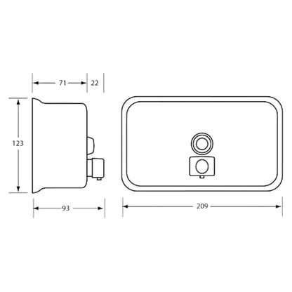 Metlam Horizontal Soap Dispenser 1200ml Satin Stainless Steel ML600BS_N