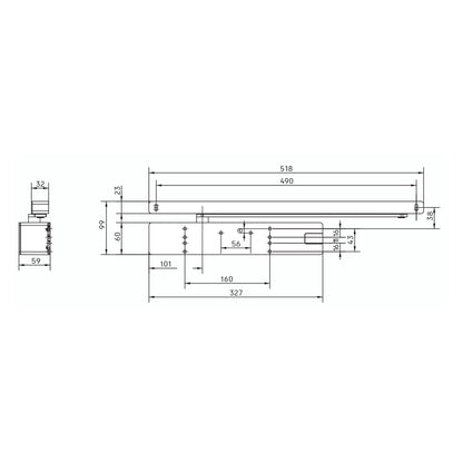 Dormakaba EN 1-6 Slide Channel Door Closer Adjustable Closing - Available in Black and Silver