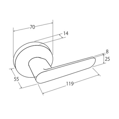 Zanda Sceptre Entrance Set on Round Rose 60mm Satin Brass 11503.SB