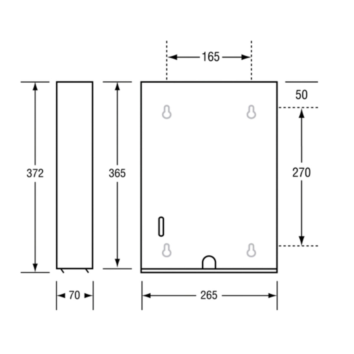 Metlam Paper Towel Dispenser Concealed Fix 372x265mm White ML727W_MKII