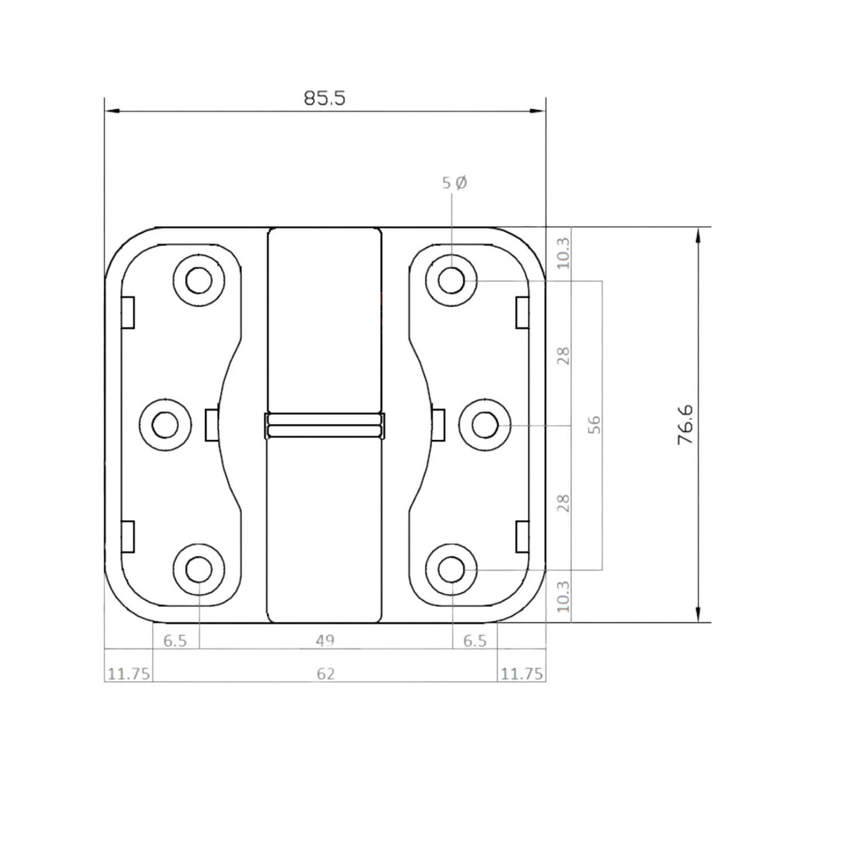 Metlam Moda Spring Hinge Concealed Screw Fix Anti Microbial MODA_SPRING_ANMB