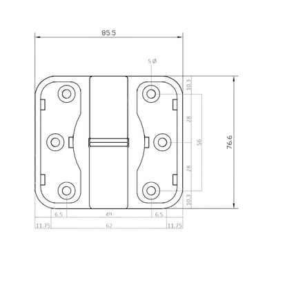 Metlam Moda Spring Hinge Concealed Screw Fix Anti Microbial MODA_SPRING_ANMB