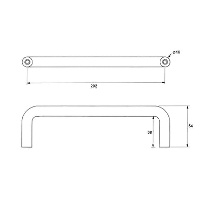 Metlam Hallow Pull Handle 202mm Satin Stainless Steel ML313_SS