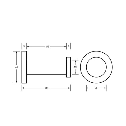 Metlam Lachlan Robe Hook Concealed Fix Designer Black ML6230_DESIGNER