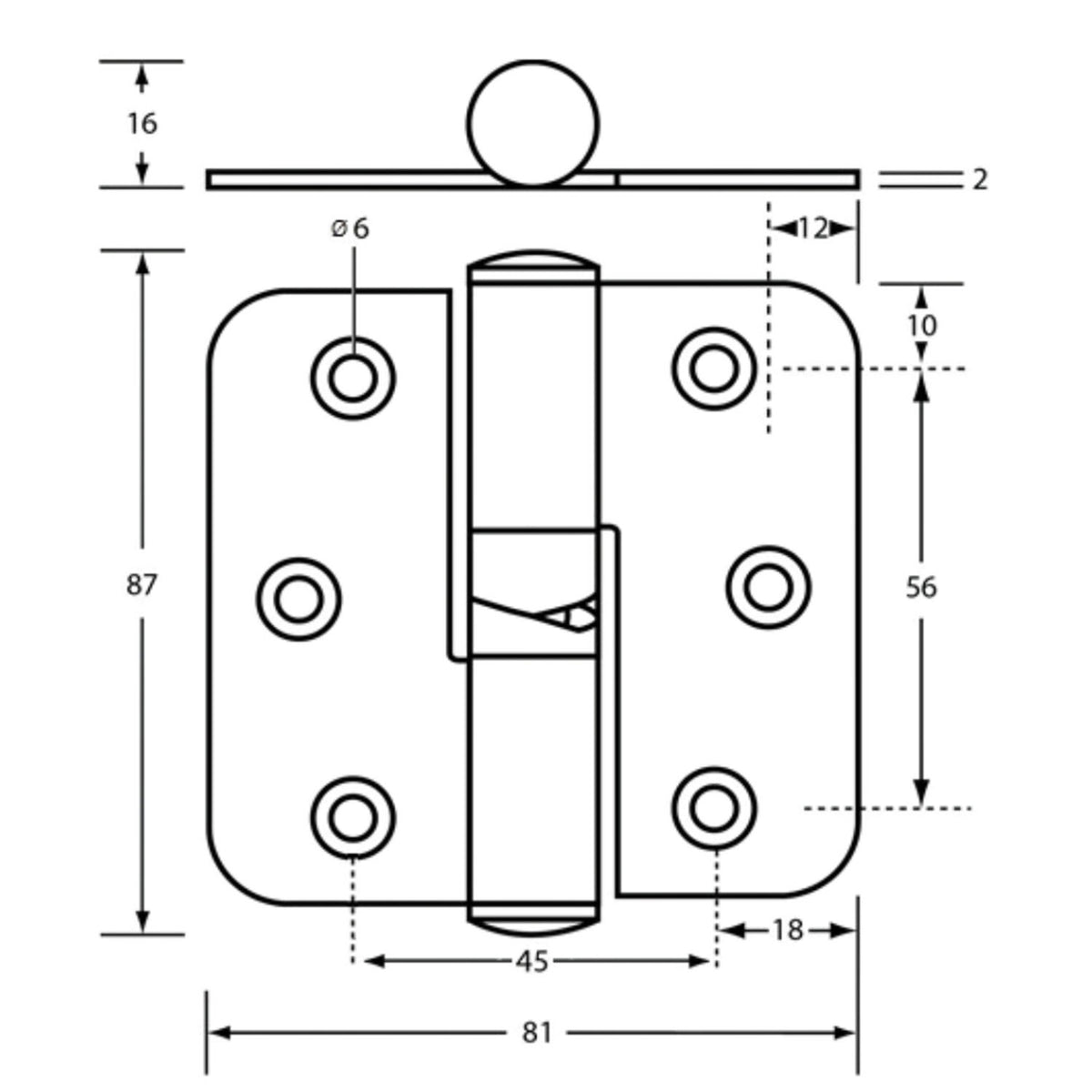 Metlam Sentinel Gravity Hinge Each 87x81x16mm Stainless Steel SENTINEL_HINGE