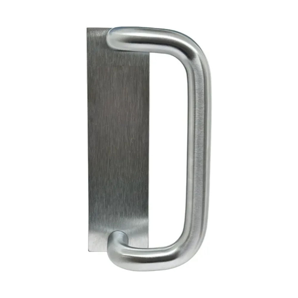 Lockton Square End Ext Plate Offset D Handle Only Satin Chrome SQ-05V-OSET-D-SC