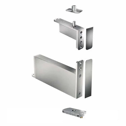 FritsJurgens Full Kit System M+C |40mm Min Pivot Point Squared Floor Plate Satin Stainless Steel FJS/STM+40CSSS