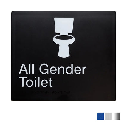Tim The Sign Man All Gender Toilet Sign with Braille - Available in Various Finishes