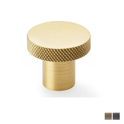 Alexander and Wilks Hanover Knurled Cabinet Knob 30mm - Available in Various Finishes