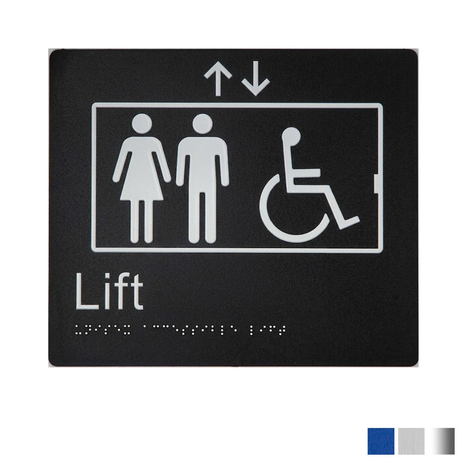 Tim The Sign Man Lift Sign with Braille - Available in Various Finishes