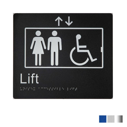 Tim The Sign Man Lift Sign with Braille - Available in Various Finishes