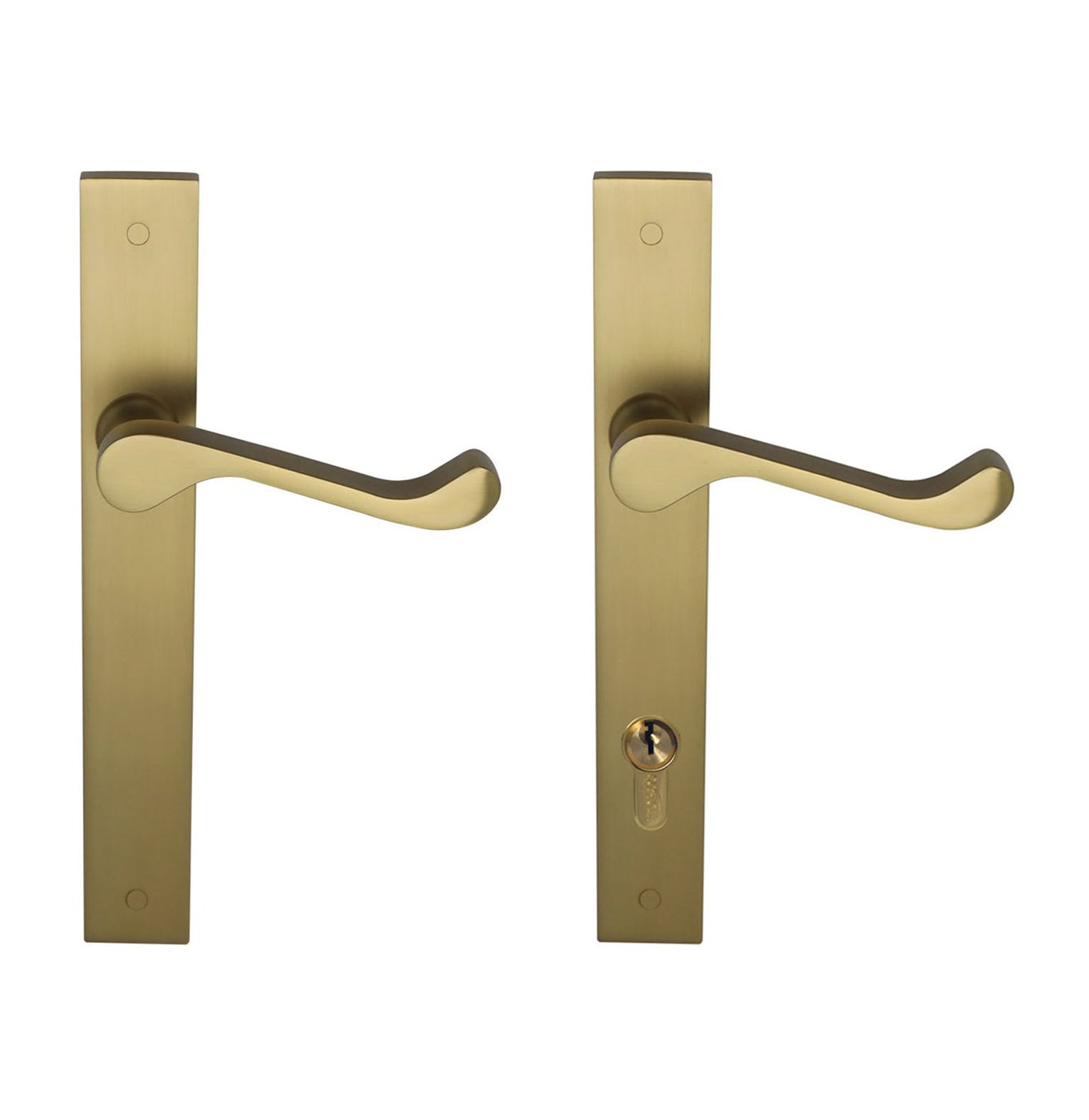 Builders Choice in Long Plate Classic Timeless Design Satin Brass - Available in Various Function